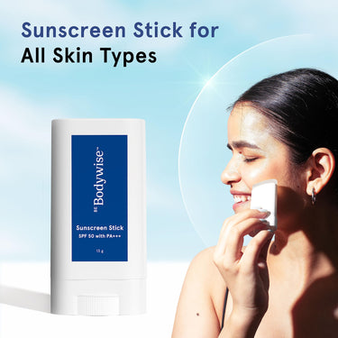 Be Bodywise Sunscreen Stick SPF 50 with PA+++ (13 g) for Face & Body | With Vit E, Centella | Broad-Spectrum Protection, Matte Finished , Water Resistant & Makeup friendly | Suitable for All Skin Types| For Face & Body